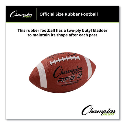 Image of Champion Sports Rubber Sports Ball, For Football, Intermediate Size, Brown