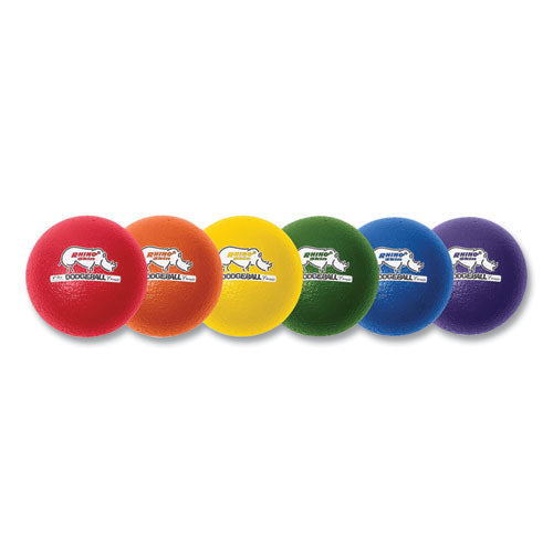 Image of Champion Sports Rhino Skin Dodge Ball Set, 6" Diameter, Assorted Colors, 6/set