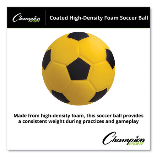 Image of Champion Sports Coated Foam Sport Ball, For Soccer, Playground Size, Yellow