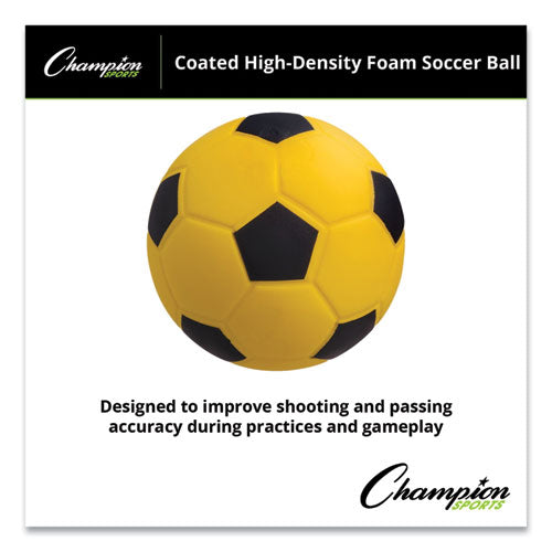 Image of Champion Sports Coated Foam Sport Ball, For Soccer, Playground Size, Yellow