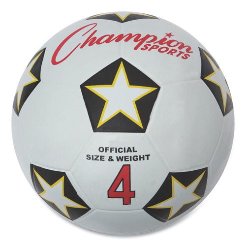 Image of Champion Sports Rubber Sports Ball, For Soccer, No. 4 Size, White/black