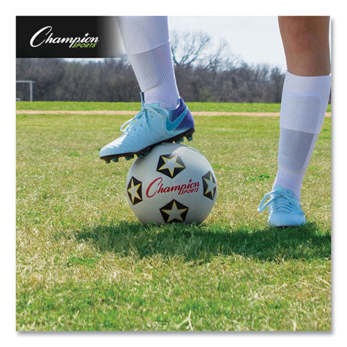 Image of Champion Sports Rubber Sports Ball, For Soccer, No. 4 Size, White/black