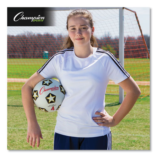Image of Champion Sports Rubber Sports Ball, For Soccer, No. 4 Size, White/black