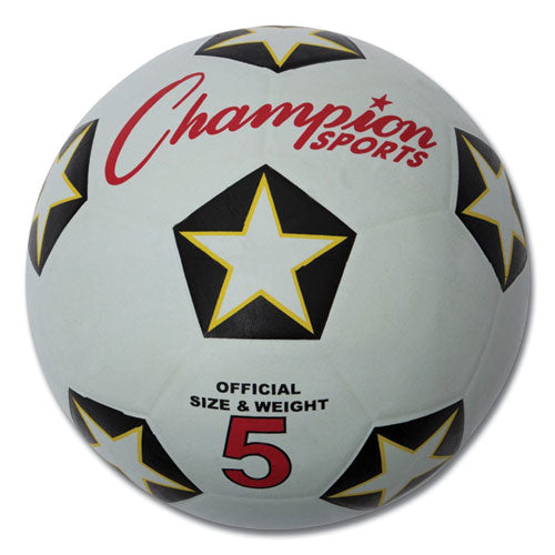 Image of Champion Sports Rubber Sports Ball, For Soccer, No. 5 Size, White/black