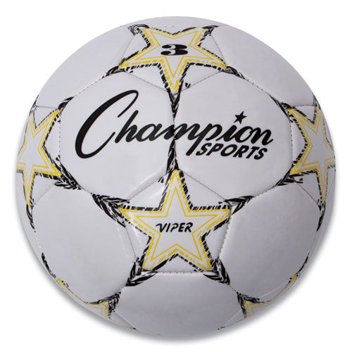 Image of Champion Sports Viper Soccer Ball, No. 3 Size, 7.25" To 7.5" Diameter, White
