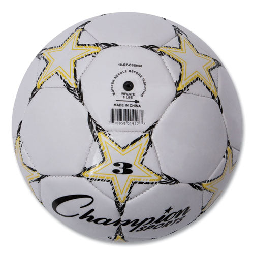 Image of Champion Sports Viper Soccer Ball, No. 3 Size, 7.25" To 7.5" Diameter, White