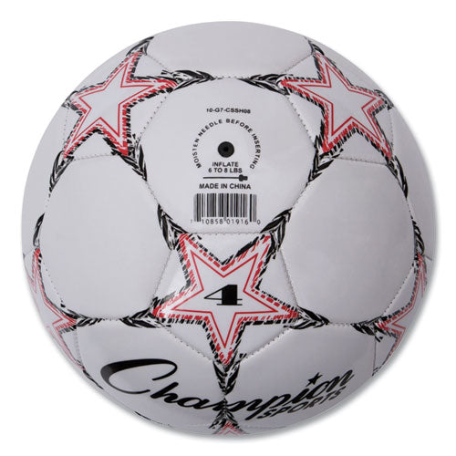 Image of Champion Sports Viper Soccer Ball, No. 4 Size, 8" To 8.25" Diameter, White