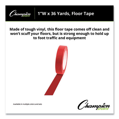 Image of Champion Sports Floor Tape, 1" X 36 Yds, Red