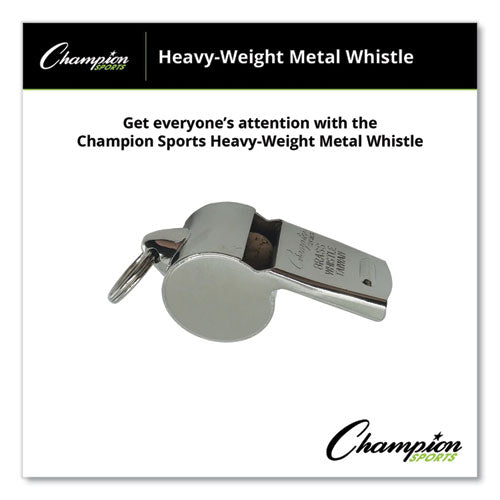 Image of Champion Sports Sports Whistle, Heavy Weight, Metal, Silver, Dozen