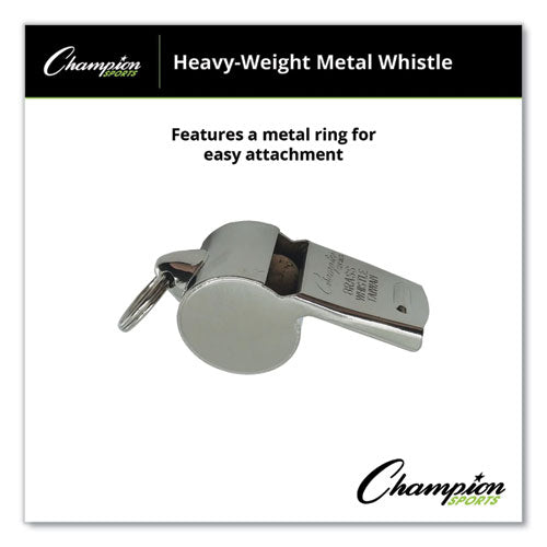 Image of Champion Sports Sports Whistle, Heavy Weight, Metal, Silver, Dozen