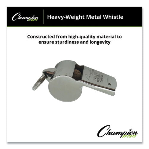 Image of Champion Sports Sports Whistle, Heavy Weight, Metal, Silver, Dozen