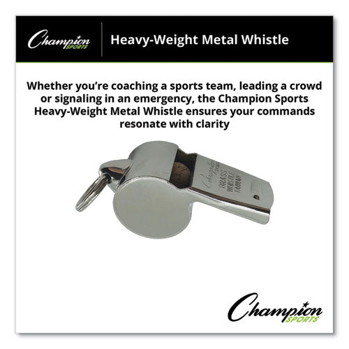 Image of Champion Sports Sports Whistle, Heavy Weight, Metal, Silver, Dozen