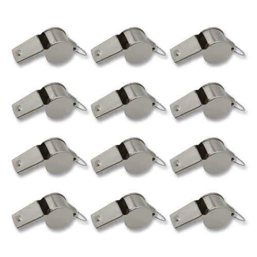 Image of Champion Sports Sports Whistle, Medium Weight, Metal, Silver, Dozen