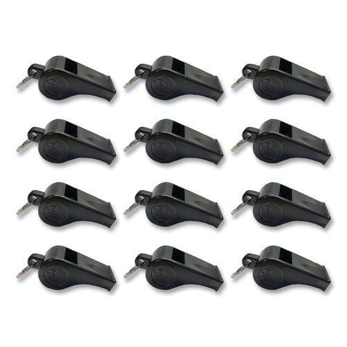 Image of Champion Sports Sports Whistle, Medium Weight, Plastic, Black, Dozen