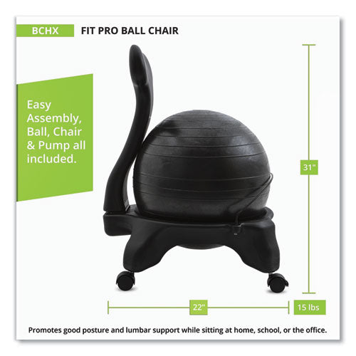 Image of Champion Sports Fitpro Ball Chair, Supports Up To 200 Lb, Gray