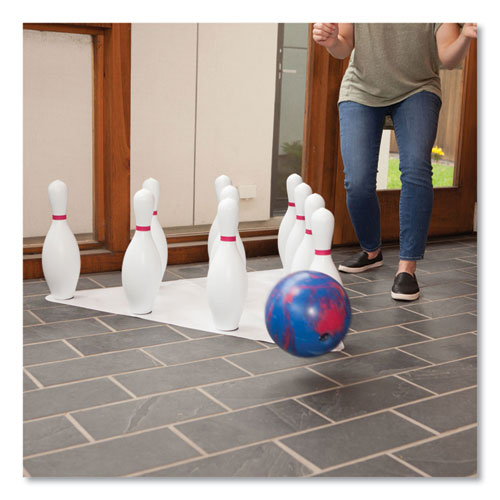 Image of Champion Sports Bowling Set, Plastic/Rubber, White, 10 Bowling Pins, 1 Bowling Ball