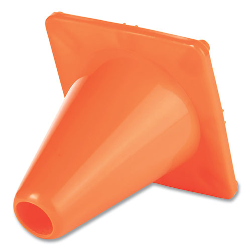 Image of Champion Sports Hi-Visibility Vinyl Cones, 6" Tall, Fluorescent Orange, 9.5" x 9.5" Base