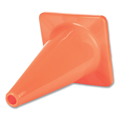 Image of Champion Sports Hi-Visibility Vinyl Cones, 18" Tall, Fluorescent Orange, 10.63" x 10.63" Base