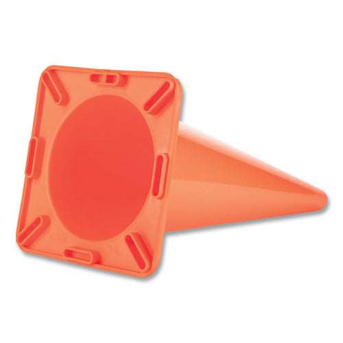Image of Champion Sports Hi-Visibility Vinyl Cones, 18" Tall, Fluorescent Orange, 10.63" x 10.63" Base