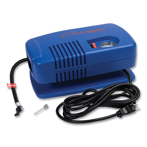 Image of Champion Sports Electric Inflating Pump With Gauge, Hose And Needle, 0.25 Hp Compressor, 50 Psi, 8 Ft Cord