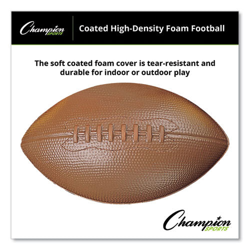Image of Champion Sports Coated Foam Sport Ball, For Football, Playground Size, Brown