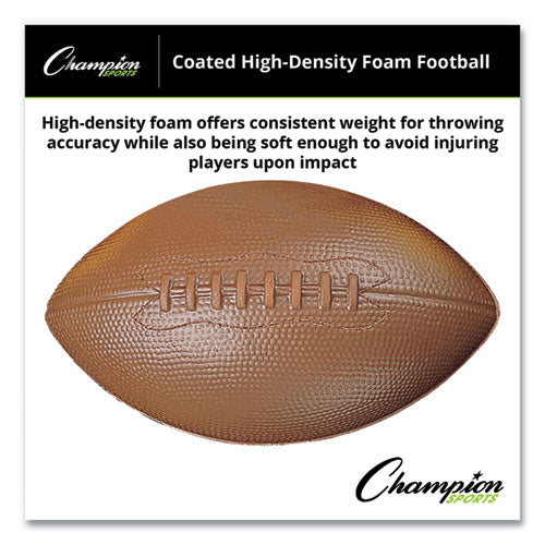 Image of Champion Sports Coated Foam Sport Ball, For Football, Playground Size, Brown