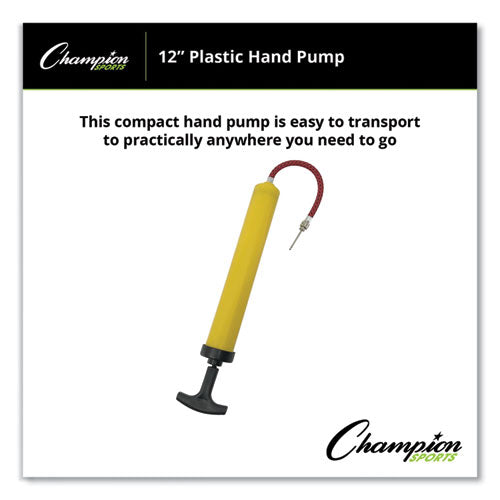Image of Champion Sports Standard Hand Pump, 12" Long, Yellow/Black