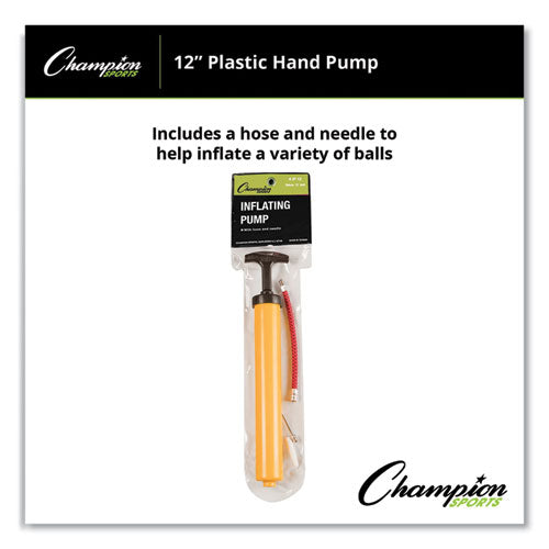 Image of Champion Sports Standard Hand Pump, 12" Long, Yellow/Black