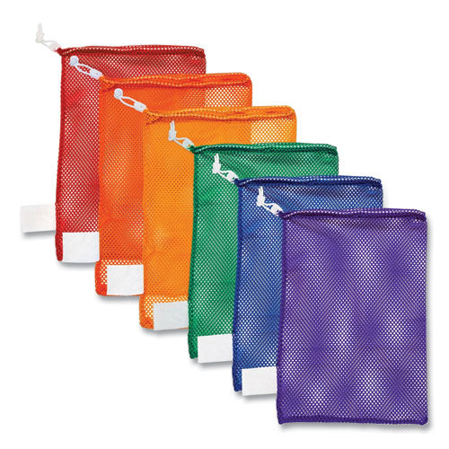 Image of Champion Sports Heavy-Duty Mesh Bag, 12" X 18", Gold, Green, Orange, Purple, Royal Blue, Scarlet Red, 6/set