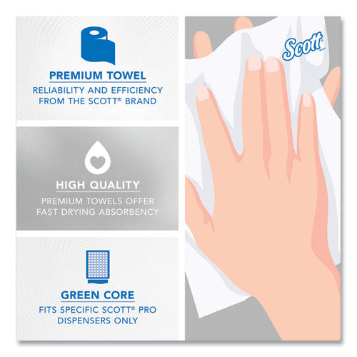 Image of Scott® Pro Hard Roll Paper Towels with Absorbency Pockets, for Scott Pro Dispenser, Green Core Only, 1-Ply, 7.5" x 900 ft,6 Rolls/CT