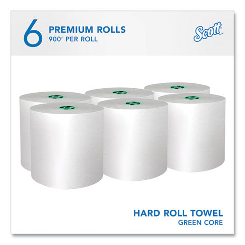 Image of Scott® Pro Hard Roll Paper Towels with Absorbency Pockets, for Scott Pro Dispenser, Green Core Only, 1-Ply, 7.5" x 900 ft,6 Rolls/CT