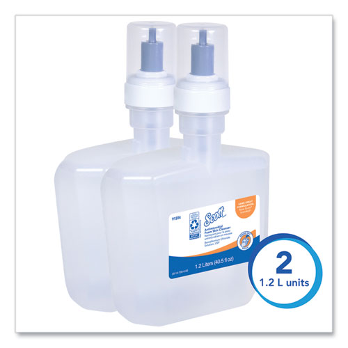 Image of Scott® Antimicrobial Foam Skin Cleanser Refill, Fresh Scent, 1,200 mL, 2/Carton
