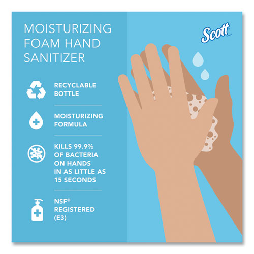 Image of Scott® Pro Moisturizing Foam Hand Sanitizer, 1,000 Ml Refill, Fruity Cucumber Scent, 6/carton