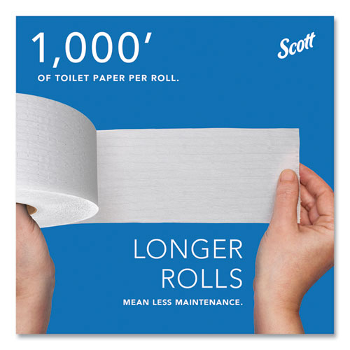 Image of Scott® Essential 100% Recycled Fiber JRT Bathroom Tissue for Business, Septic Safe, 2-Ply, White, 3.55" x 1,000 ft, 12 Rolls/Carton