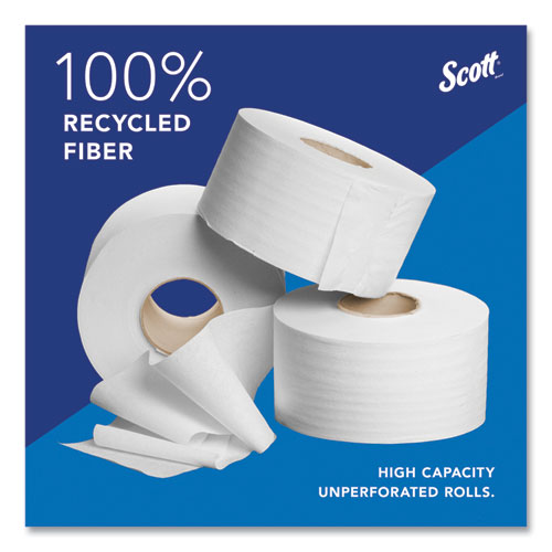 Image of Scott® Essential 100% Recycled Fiber JRT Bathroom Tissue for Business, Septic Safe, 2-Ply, White, 3.55" x 1,000 ft, 12 Rolls/Carton
