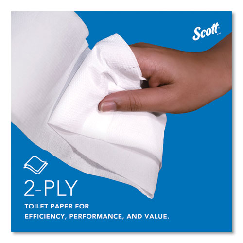 Image of Scott® Essential 100% Recycled Fiber JRT Bathroom Tissue for Business, Septic Safe, 2-Ply, White, 3.55" x 1,000 ft, 12 Rolls/Carton