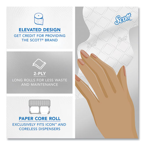 Image of Scott® Pro Small Core High Capacity/SRB Bath Tissue, Septic Safe, 2-Ply, White, 1,100 Sheets/Roll, 36 Rolls/Carton