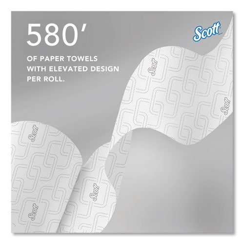 Image of Scott® Slimroll Towels, 1-Ply, 8" x 580 ft, White/Orange Core, 6 Roll/Carton