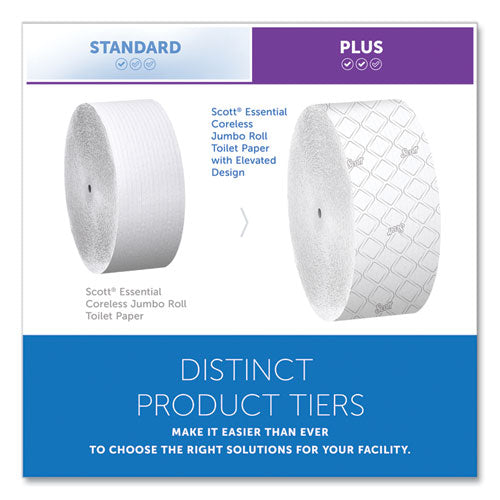 Image of Scott® Essential Coreless JRT, Septic Safe, 2-Ply, White, 3.75" x 1,150 ft, 12 Rolls/Carton