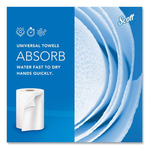 Image of Scott® Essential Hard Roll Towels for Business, Absorbency Pockets, 1-Ply, 8" x 800 ft, 1.5" Core, White, 12 Rolls/Carton