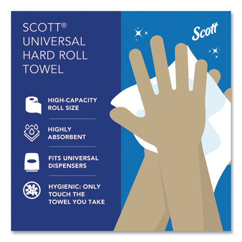 Image of Scott® Essential High Capacity Hard Roll Towels for Business, Absorbency Pockets, 1-Ply, 8" x 1,000 ft, 1.5" Core, White,12 Rolls/CT