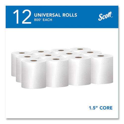 Image of Scott® Essential Hard Roll Towels for Business, Absorbency Pockets, 1-Ply, 8" x 800 ft, 1.5" Core, White, 12 Rolls/Carton