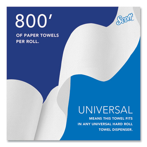 Image of Scott® Essential Hard Roll Towels for Business, Absorbency Pockets, 1-Ply, 8" x 800 ft, 1.5" Core, White, 12 Rolls/Carton