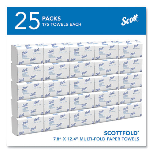 Image of Scott® Pro Scottfold Towels, 1-Ply, 7.8 x 12.4, White, 175 Towels/Pack, 25 Packs/Carton