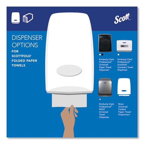 Image of Scott® Pro Scottfold Towels, 1-Ply, 9.4 x 12.4, White, 175 Towels/Pack, 25 Packs/Carton