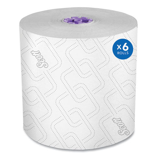 Image of Scott® Essential High Capacity Hard Roll Towel, 1-Ply, 8" x 950 ft, White, 6 Rolls/Carton