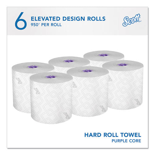 Image of Scott® Essential High Capacity Hard Roll Towel, 1-Ply, 8" x 950 ft, White, 6 Rolls/Carton