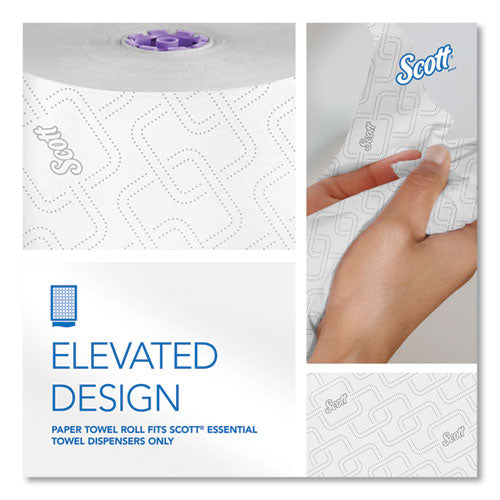Image of Scott® Essential High Capacity Hard Roll Towel, 1-Ply, 8" x 950 ft, White, 6 Rolls/Carton