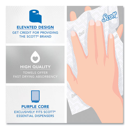 Image of Scott® Essential High Capacity Hard Roll Towel, 1-Ply, 8" x 950 ft, White, 6 Rolls/Carton