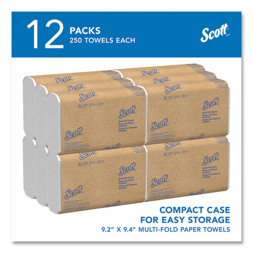 Image of Scott® Multi-Fold Towels, Absorbency Pockets, 1-Ply, 9.2 x 9.4, White, 250 Sheets/Pack